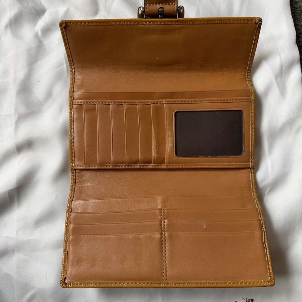 Coach Brown and Tan Monogram Wallet - Picture 2 of 3